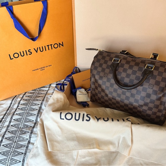 LOUIS VUITTON Authentic Speedy 30 Damier Ebene Handbag AA2069 France Bag - Picture 4 of 4